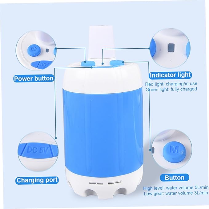 Portable Camping Shower 2 Levels Electric USB Portable Shower Waterproof Outdoor for Camping Hiking Travel Car Washing Pet Cleaning USB