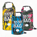 Waterproof Dry Bag Set of 3 (15L 20L 30L) - PVC Roll Top Dry Bags Waterproof - Backpack for Kayaking Camping Beach &amp Travel (Camouflage: light blue pink and yellow)