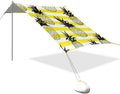 Beach Canopy with Windproof Ropes &amp Sandbags Beach Tent Sun Shade Sun Shelter for Camping Trips Fishing Backyard Fun or Picnics Pineapple