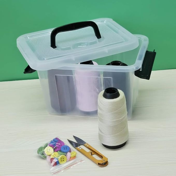 Small Plastic Storage Box 6-Pack 3 Liter Storage Bins with Lid