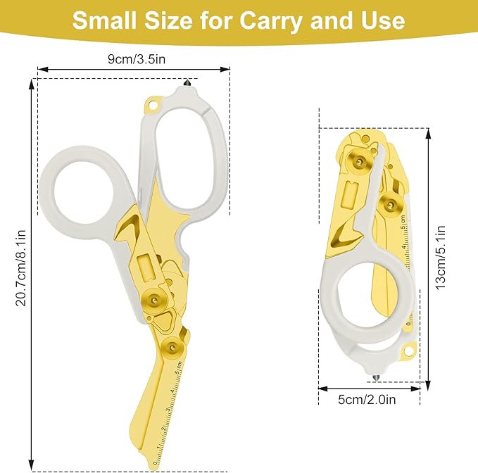6in1 trauma shears - emergency responders outdoor emergencies scissor medical staff and outdoor camping scissors ttrauma scissors(Luminous Gold)