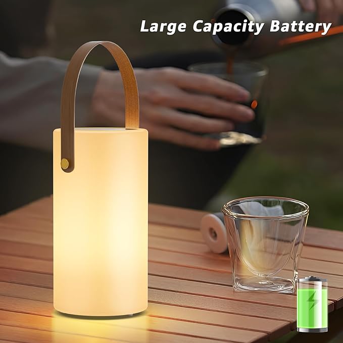 Portable Solar Table Lamp 2 in 1 Charging Outdoor Lantern with Remote RGB Cordless Lights Water-Resistant IP44 for Patio Terrace Camping Garden Balcony