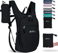 Hiking Backpack 10L/15L Small Daypack Lightweight Packable Travel Foldable Water Resistan for Women Men (Black 10L)