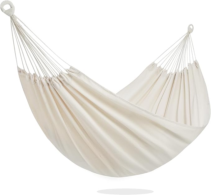 PNAEUT Double Hammocks for Outside Replacement Outdoor Tree Hammock for Indoor Patio Porch Garden (Beige Medium)