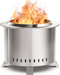 Verdeluxe Smokeless Fire Pit22 Inch Stainless Steel Firepit Outdoor Wood Burning Fire Pit with CoverSmokeless Firepits for Outside Backyard Patio Garden Camping Bonfire