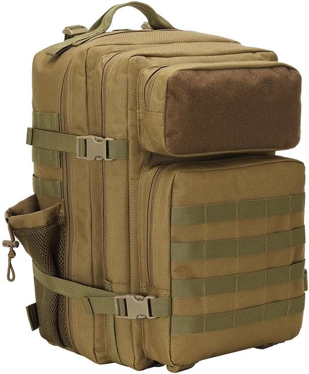 Outdoor Sports Pack Hiking Bag Rucksack Knapsack Combat Camouflage Tactical Backpack - Tan