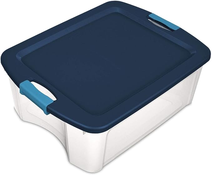 Sterilite 28 Quart / 12 Gallon Clear Latch and Carry Storage Box 16558010