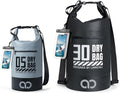Lamicall 5L &amp 30L Dry Bag Waterproof Backpack - [Zippered Pocket] Roll Top Waterproof Bag Blueish Gray &amp Black