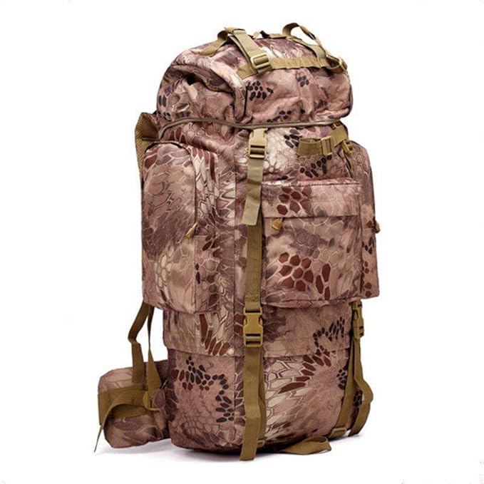 Outdoor Sports Pack Hiking Bag Tactical Rucksack Camo Knapsack Combat Camouflage Tactical Molle 65L Backpack - Nomad