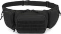 Tactical Fanny Packs pistol waist bag with adjustable waist belt zipper pocket perfect for fitness travel outdoor running and hunting. (Black One Size)