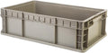 Hudson Exchange 24 x 15 x 7.5 (36 Pack) Straight Wall Handled Storage Container Tote Gray/Brown
