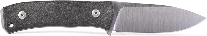 LionSTEEL M4 Fixed Blade FatCarbon Glow in the Dark Carbon Fiber Handle Scales Full Extended Tang Construction M390 Steel Blade Triple Stitched Leather Sheath KAVISO Exclusive