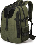 Military Tactical Backpack For Men Laser-Cut Molle Daypack 3 Day for HikingWorkingTravel (black green)
