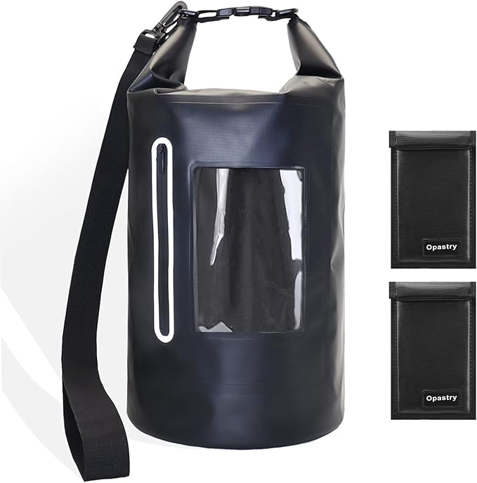 Faraday Bags Military-Grade Shield Bag 15L Waterproof Faraday Cage with 2Pcs Faraday Pouch Signal Blocking Faraday Dry Bag Anti-Tracking Faraday Bags