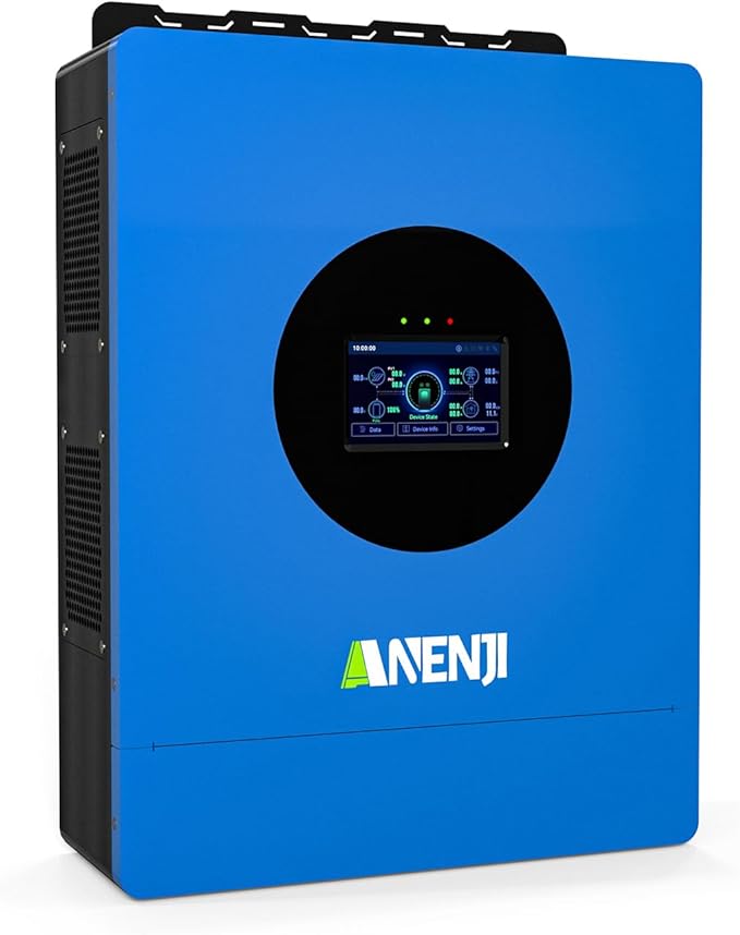 Hybrid Solar Inverter 6KW 48V Split Phase 120V Dual MPPT Charger ParallelMax PV Charging Current 120AMax. PV Input 9KW 500VDC Support 6 Units Parallel for Lead Acid Li Batteryless Run