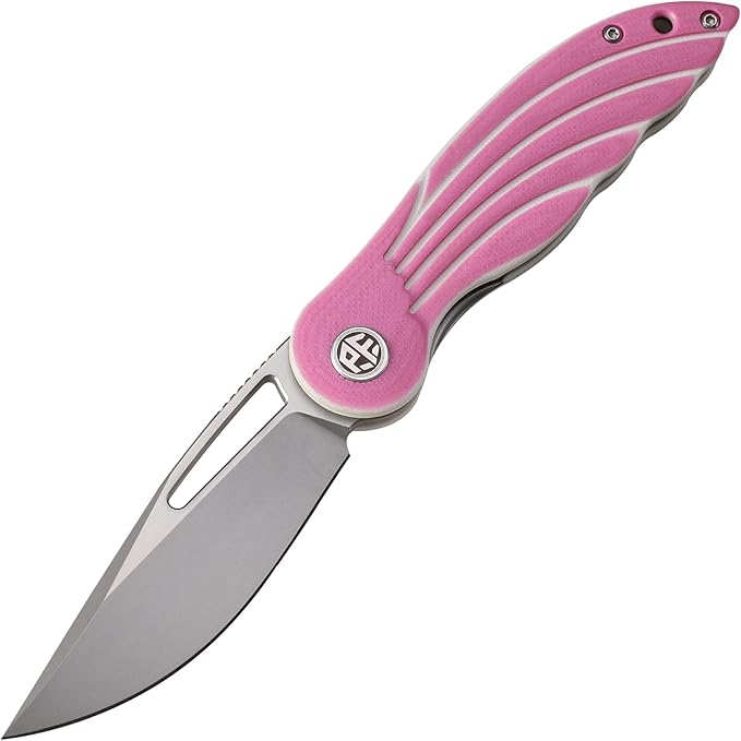 Petrified fish PFE06 Nightingale3.07 14C28N Blade87g G10 Handle Front Flipper Liner lock Folding knife (Pink)