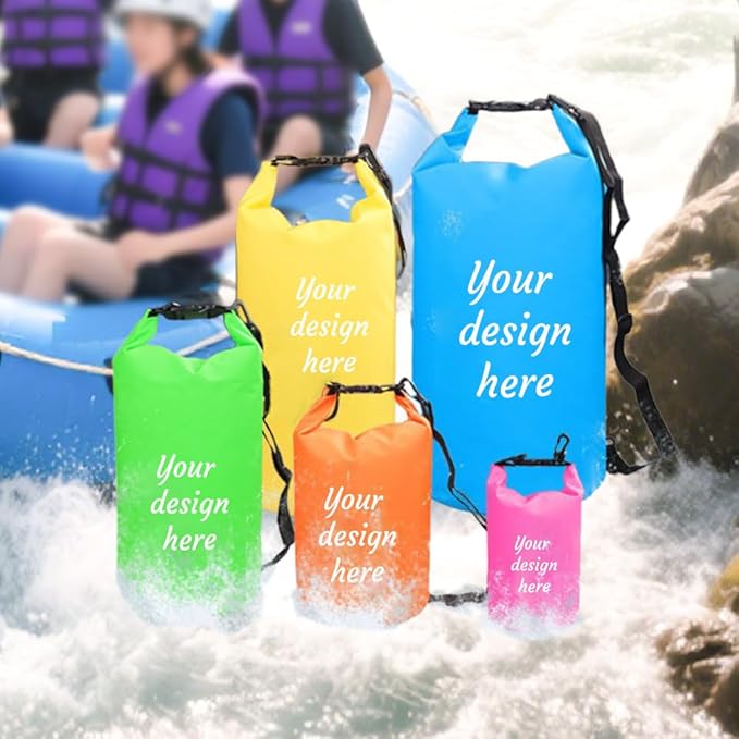 Custom Waterproof Dry Bags - Personalized 5L/10L/20L/30L Floating Lightweight Bags for Kayaking/Fishing/Camping Customizable with Club Logo (Multiple Colors) (Royal blue)
