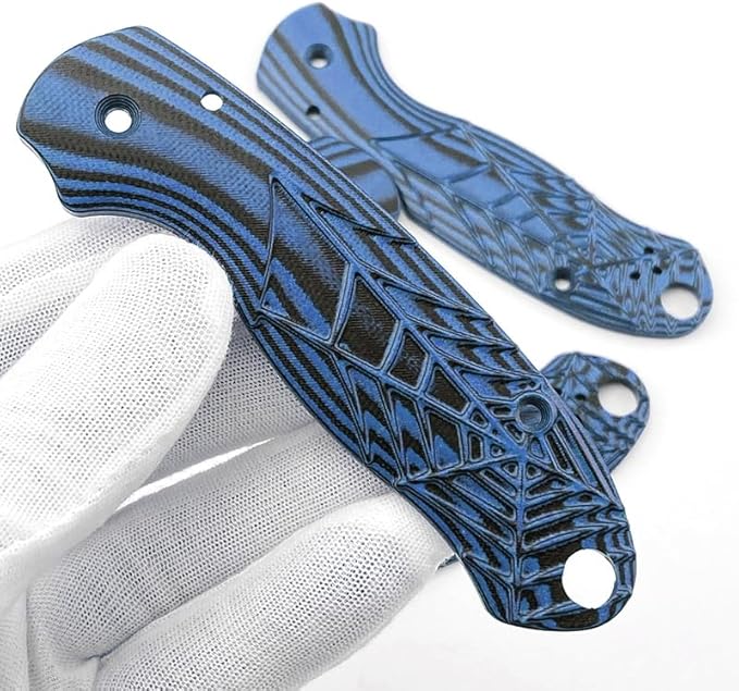 1 Pair G10 Scales Handle Fits for C223 Para 3 Custom Handle Patch in Black and Blue DIY Making Replacement Accessory