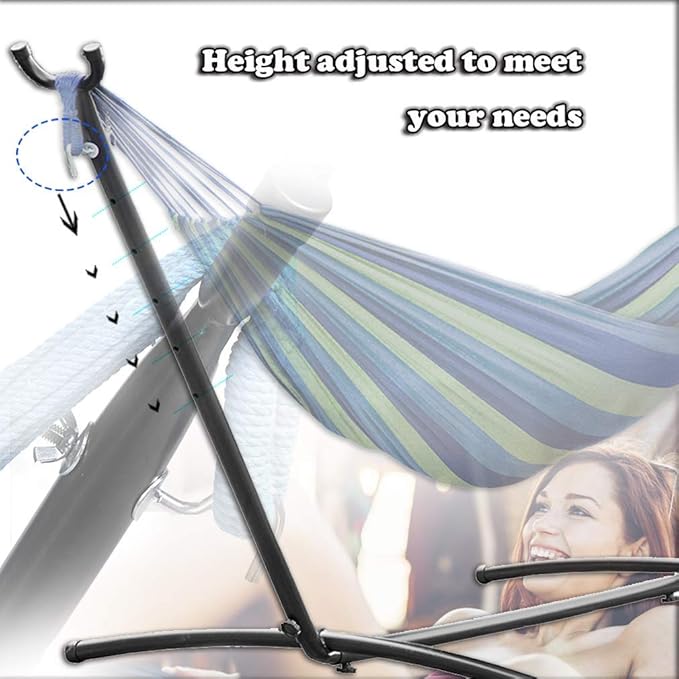 Hammock Stand Portable Heavy Duty Hammock Stand Steel 9ft Stand for Outdoor Patio or Indoor with Carrying Case 2 Person 330 Capacity (No Hammock)