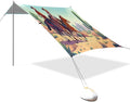 xigua Cowboys Beach Tent Sun Shelter with Carrying Bag - Silver Coated Oxford Fabric Beach Canopy for Beach Camping Fishing - Includes Windproof Ropes Sandbags &amp Stakes