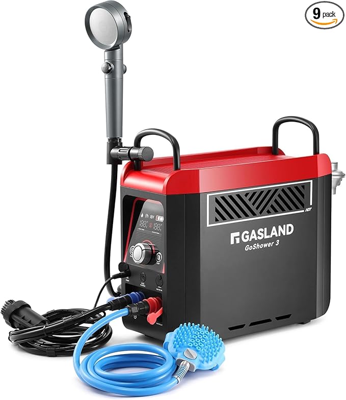 GASLAND Goshower 3 Portable Hot Water Heater &amp Shower Pump | CSA Certified |1.5Hr Fast Charging | 1lb Propane Camping Shower for Cabin RV &amp Off-Grid Use – G3 Max