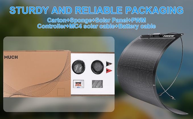 400W Semi-Flexible Solar Panel Kit Lightweight Monocrystalline Ultra-Flexible RV Solar Panel Kit with 30A Charge Controlle for 12-24V Battery Charging Car Battery Camping Stuff Offgrid RV (4 * 100W)