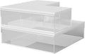 Martha Stewart Brody Plastic Storage Organizer Bins with Engineered Wood Lids for Home Office-Kitchen or-Bathroom 3 Pack 1-Small/1-Medium/1-Large Clear/White