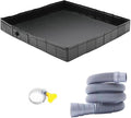Camp Shower Floor with Drain Hose Outdoor Shower Mat Collapsible Portable Shower Pump for RV Beach Glamping