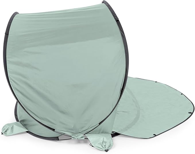 Picnic TIME Manta Portable Beach Tent Fully-Assembled Pop Up Tent Beach Shade and Sun Shelter Instant Outdoor Shade with Carrying Bag for Outdoors and UPF50+ UV Protection (Light Green)
