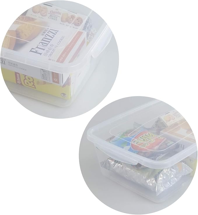 Inhouse 14 Quart Clear Storage Bin Plastic Latching Box/Container with Lid Shoe Boxes Set of 4