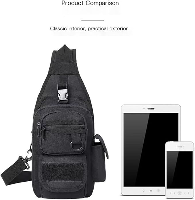 Tactical Chest Pack Military Molle Bag Men's Outdoor Sling Crossbody Bag(Camel)