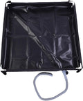 31.5x31.5x3.9 Inch Foldable Portable Shower Tray - Shower Base with Bottom Drain &amp Detachable Pipe for Camping RV Tent Beach (Black)