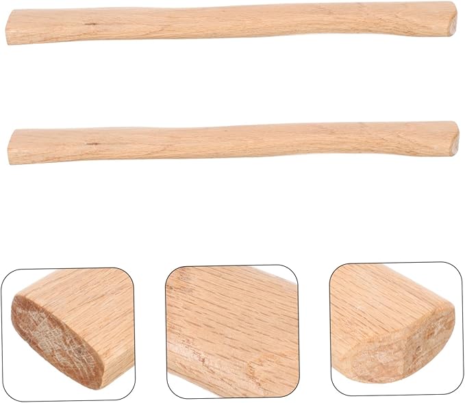 Hemobllo 2Pcs Wooden Replacement Hatchet Handle Ergonomic Grip for Camp Axe Wooden Fitting for Craftsman and Carpenter Use Easy DIY Replacement