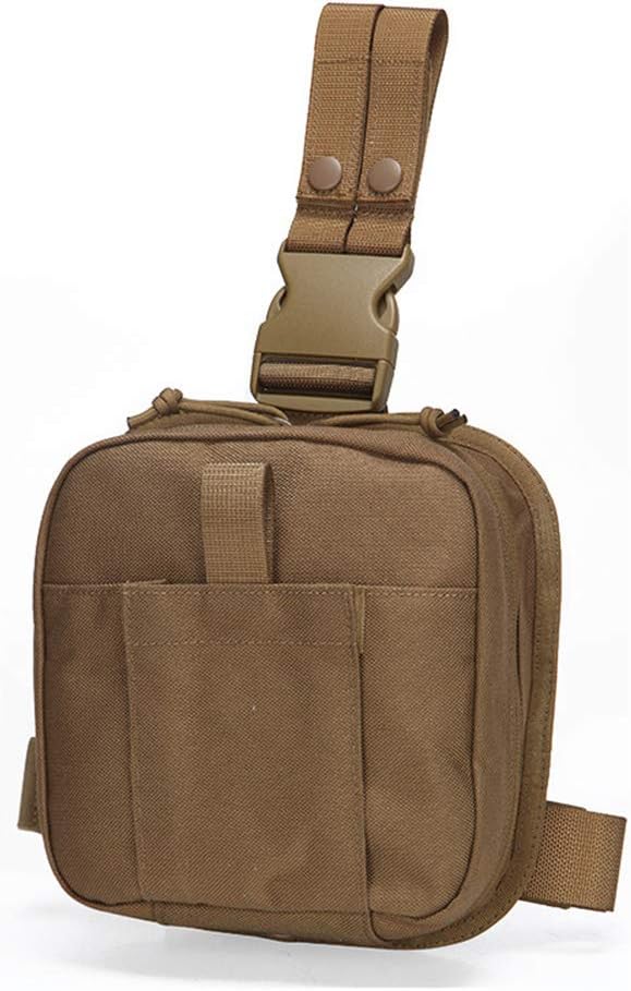 Outdoor Sports Airsoft Gear Molle Assault Combat Hiking Bag Accessory Camouflage Kit Pack Tactical Medical Pouch with Leg Strap - Tan