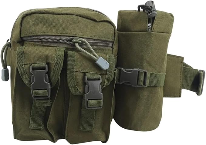 Waterproof Nylon Fanny Pack Men Tactical Military Army Waist Bag Hiking Outdoor Camping Shoulder Bum Belt Bum Sport Chest Bags(Army Green)