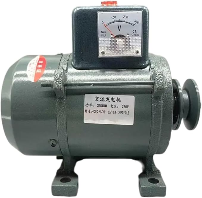 3500W 220V Permanent Magnet Generator Brushless Belt-Driven Lighting Generator With Pure Copper Coil For Gasoline Or Diesel Engine Home Backup Use