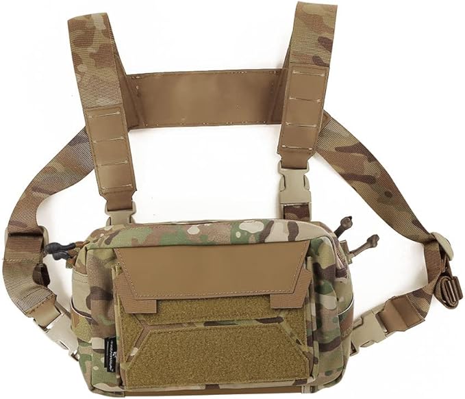 PAZAGUILA Action Chest BagUtility Chest Pack H-harness Bag Laser Molle Cutting and Elastic Magazine Inner Pouch Design