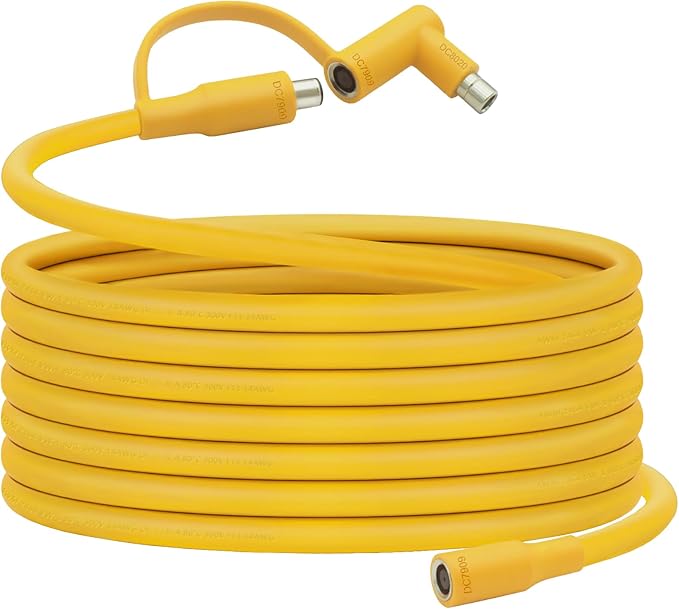 Solar Panel Extension Cable for Jackery 25FT 14AWG 8mm DC Connector Compatible with Yeti Anker BLUETT Jackery Portable Power Stations for Outdoor Camping RV Emergency Use (Yellow)