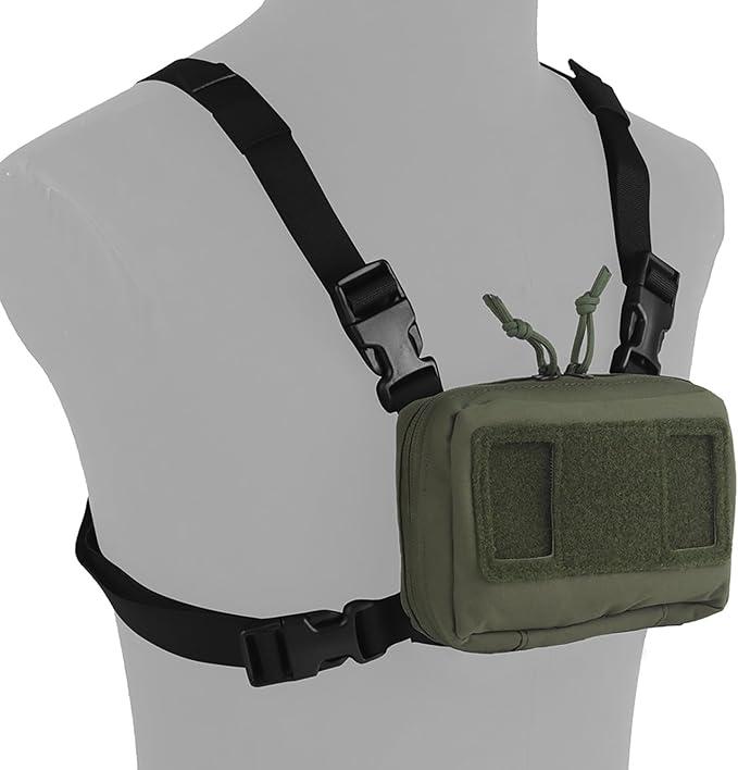 Tactical Phone Chest Mount with Chest Vest Rig Bag Pack Molle Foldable Navigation Universal Phone Holder Board for Hunting