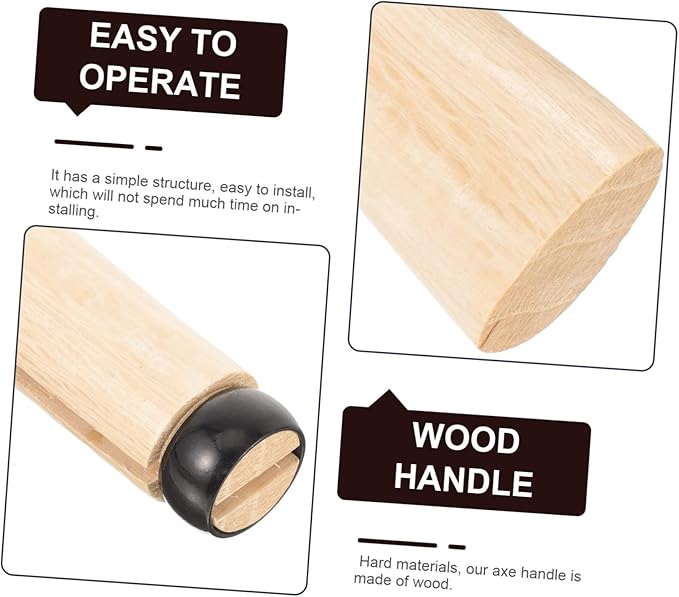 VICASKY 2set Wooden Axe Handle Replacement Durable Wood Axe Grip Comfortable Ergonomic Design for Easy Installation for Camping and Woodworking