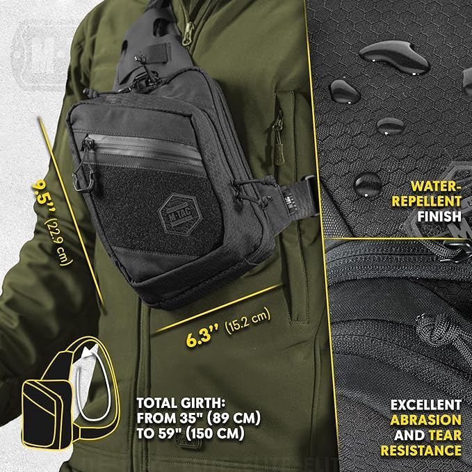 M-Tac Tactical EDC Bundle: Elite Sling Bag &amp Concealed Carry Gun Holster Black