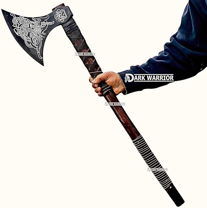 38 Large Berserker Viking Axe Large Norse Ax Scandinavian Style Viking Hatchet Double Headed ax Viking ax History of Norse Mythology self Defense
