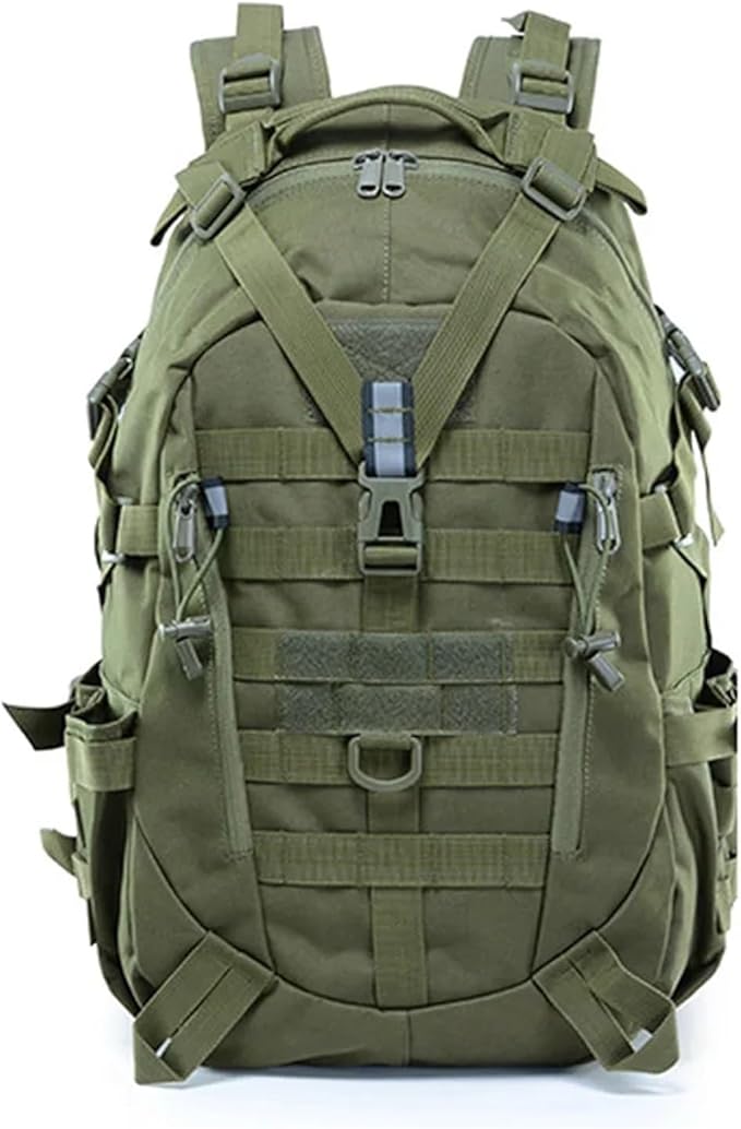 Genérico Compatible For Camping Backpack Men's Bag Travel Bags Tactical Climbing Rucksack Hiking Outdoor Reflective Shoulder(Army Green)