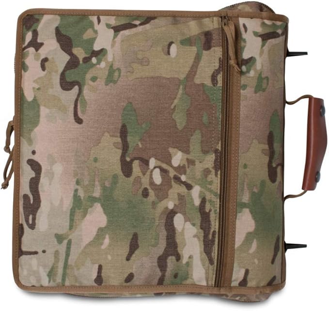 TACTICAL NOTEBOOK COVERS Tactical 3-Ring Binder Cover System | Zippered Padfolio Organizer Bag with Leather Handle | Fits 1.5” to 2” Binders | Durable Field Use Organizer (Multicam)