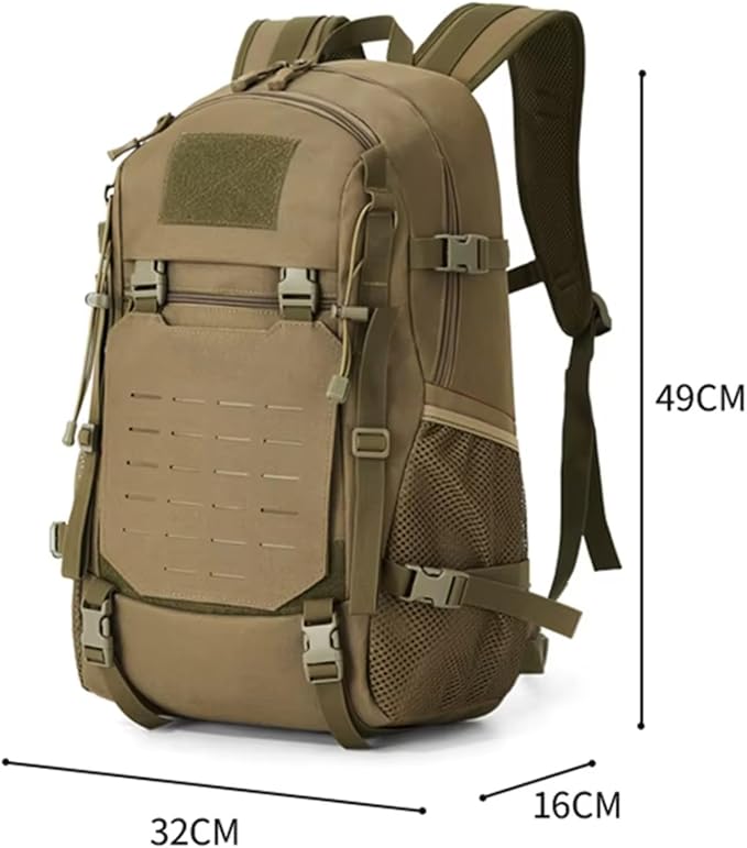 Outdoor Tactical Climbing Backpack Large Storage Molle Hiking Trekking Camping Cycling Bag Portable Sports Luggage Rucksack(Black)