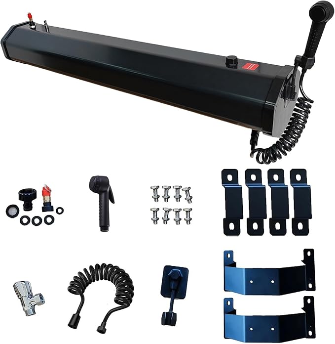 Portable Camping Solar Shower with Pressurized Water Tank Ideal for Hiking Car Washing Pet Cleaning and Beach Trips
