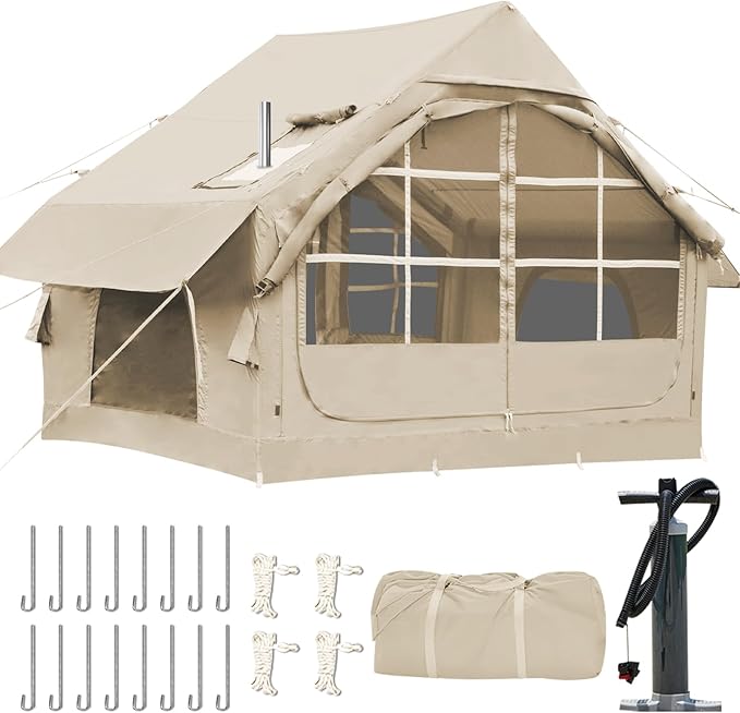 Inflatable Tents for CampingEasy Blow Up Tent with Hand Pump4 Seasons Waterproof Air Inflatable Camping Tent House for Family Weekend Camping