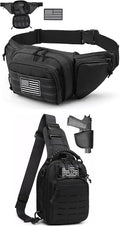 1 Black Gun Fanny Pack + 1 Black Gun Sling Bag