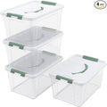 14 Quart Plastic Latching Boxes with Lids Clear Plastic Storage Bin with Lids 4 Packs