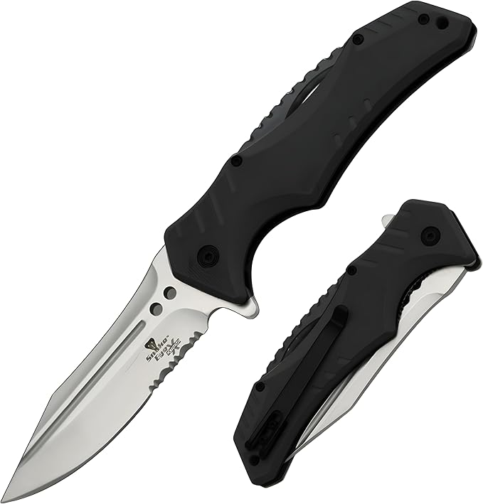 Snake Eye Xtreme Collection Pivot Langford Folding Ball Bearing Flipper Liner Lock Pocket Knife (Black)